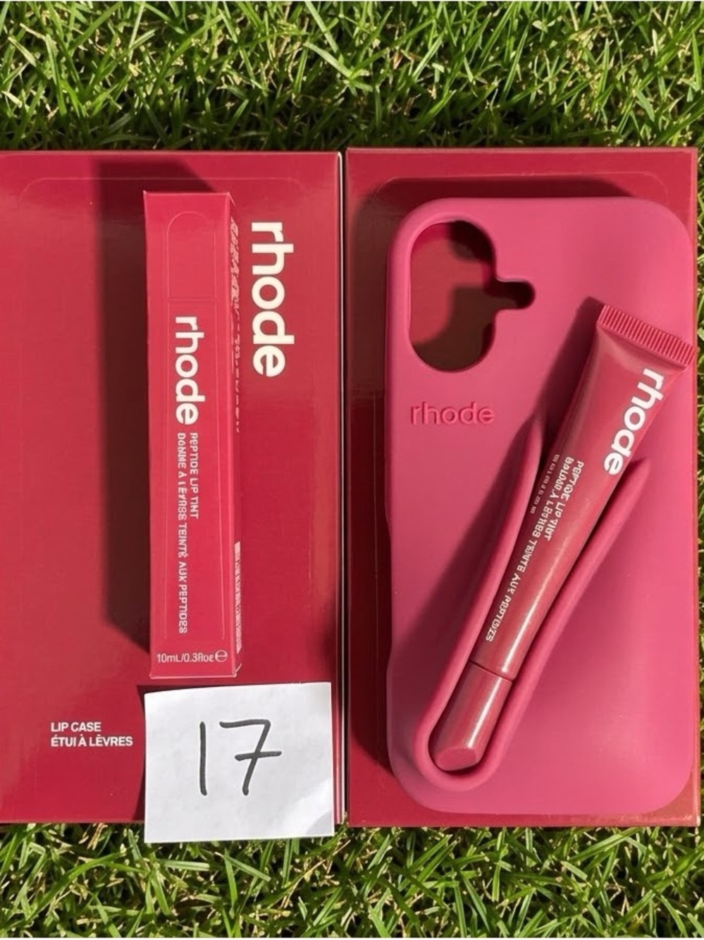 RHODE Pink Lip Tint & Matching RASPBERRY Silicone Phone Case Set